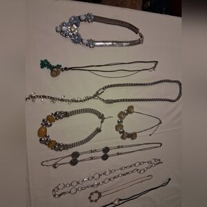 Elegant Multi-Color Necklace Set Lot Of 11